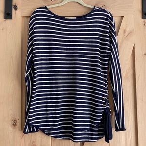 Micheal Kors Striped side lace up sweater SMALL